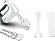Tefal Handmixer Prep'Mix+, 500 W, Turbo-Funktion, 2 Rührbesen, 2 Knethaken, Pürierstab-Aufsatz, HT4611