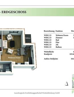 2 Zimmer EG Neubau-Eigentumswohnung 2.23 - Lauenburg (Elbe)