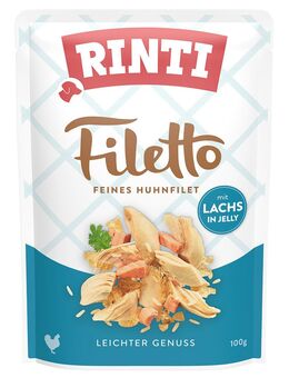 Sparpaket RINTI Filetto Pouch in Jelly 48 x 100 g - Huhn mit Lachs