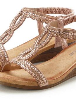 Vivance Sommerschuh Sandalette Sandale, Sommerschuh mit Glitzerdetails und elastischem Riemchen VEGAN