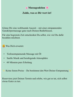 Massageaktion - Zahle, was es Dir wert ist! - Recklinghausen Zentrum