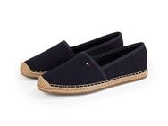 Tommy Hilfiger FLAG CANVAS ESPADRILLE Espadrille, Slipper, Flats, Bequemschuh mit Bastbezug und Ziernähten