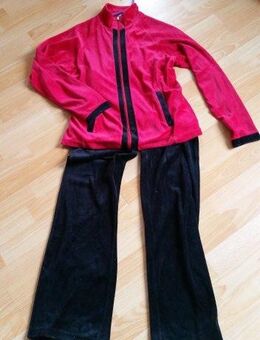 NEUw * Kuschelig * edel * Samt * Nicky * Nicki * Freizeit * Jogging * Wellness * Hausanzug "Creative" Gr. 36- 38/ S * dunkel- pink * cyclam * schwarz * - Riedlingen