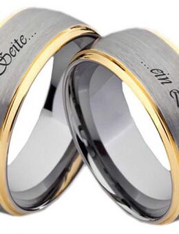 Partnerringe Wolframringe PW132 mit Außengravur - Aholming