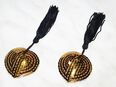 Sonstige Nippel Patches / Brust Schmuck „herzförmig“ m. Pailletten & Quaste - gold in 56626