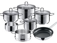 Silit Topf-Set Diamant, Edelstahl 18/10 (Set, 11-tlg., mit Dampfeinsatz), Silitherm-Allherdboden, induktionsgeeignet, spülmaschinengeeignet