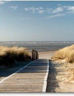 Artland Glasbild Nordseestrand auf Langeoog - Steg, Strand (1 St), in verschiedenen Größen