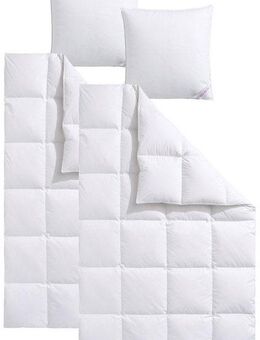 Haeussling Daunenbettdecke + Kopfkissen Swiss Royal, Füllung: 90% Daunen, 10% Federn, Bezug: 100% Baumwolle, Bettdecken-Set mit Kopfkissen, 135x200 oder 155x220 cm, Sommer, Winter