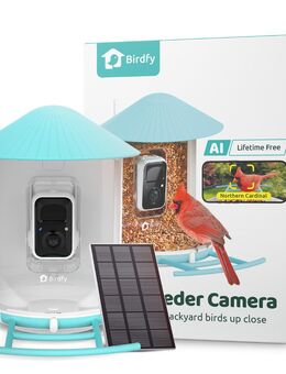 BIRDFY Smarte Futterstation mit Solarzelle - ca. L 36 x B 28 x H 19 cm