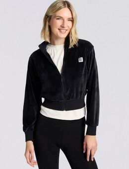 HUGO Sweatjacke VELVET mit leichtem Glanz