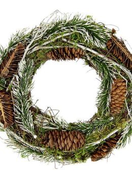 Kunstkranz Natur-Kranz Tannenzweige/Zapfen/Reisig Zapfen, I.GE.A., Höhe 25 cm, Weihnachtskranz Dekokranz Kranz Adventskranz Türkranz Weihnachtsdeko