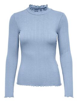 JDY Langarmbluse JDYFRANSISKA L/S HIGHNECK TOP JRS NOOS mit gewellten Säumen