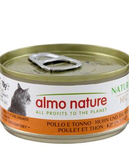 5 + 1 gratis! 6 x 70 g Almo Nature HFC - Natural Huhn & Thunfisch