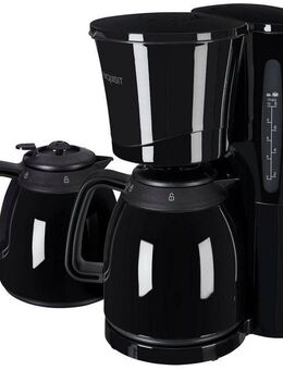 exquisit Filterkaffeemaschine KA 6502 sw, 1l Kaffeekanne, Papierfilter 1x4, inkl. 2 Thermokannen