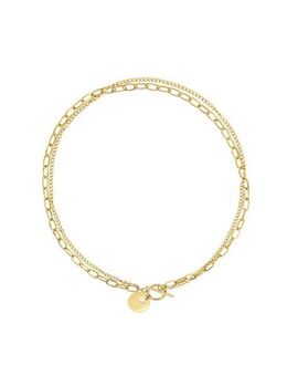 LASCANA Kette mit Anhänger, mit T-Stegverschluss und Anhänger, Gliederkette, Halsschmuck