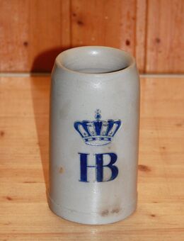 HB Hofbräu Bierkrug 1 L Relief Keramik Steingut Steinzeug sehr alt Vintage - Borken