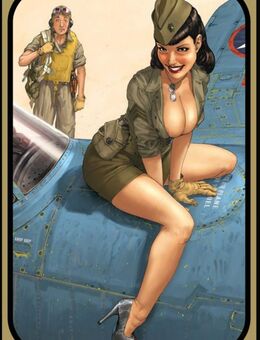 Schönes Blechschild Pin Up Girl Air Force Flugzeug 20x30 cm - 0173 - Hamburg
