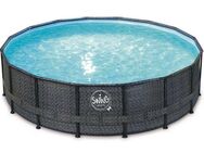 PolyGroup Framepool PolyGroup Elite Frame Pool rund - Rattan dunkel gr (Einzelbecken)