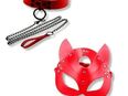 2 Teilig BDSM Halskette und Maske Rot Fetisch Kostüm Rollenspiele Katzenmaske 19,90€* in 78052