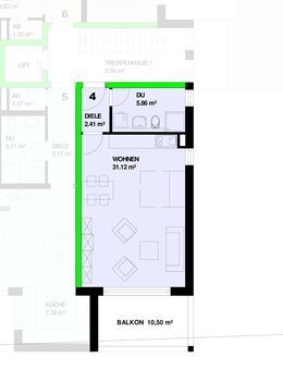 Neubau: 1-Zimmer Obergeschoss mit Balkon in Steinen - Höllstein Nr.4 - VERKAUFT - Steinen (Baden-Württemberg)