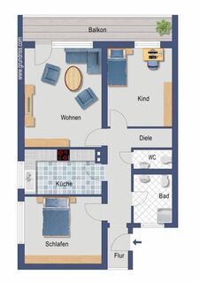 sehr gepflegte und sanierte Wohnung mit Balkon - provisionsfrei