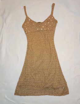 Handgehäkeltes Metallic-Minikleid / Trägerkleid – ONE SIZE - Blieskastel