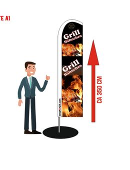 Hähnchen-Currywurst-Beachflag, Werbung, Fahne, Beachflag - Troisdorf