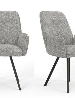 Home affaire Armlehnstuhl Mily Esszimmerstuhl, Polstersessel, Wohnstuhl, Essstuhl mit Armlehnen (Set, 2 St), mit schwarz pulverbeschichteten Metallbeinen, gepolstert, modern