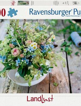 Ravensburger Puzzle Sommerlicher Wiesenstrauß mit Himmelblauem Südstern, 1000 Puzzleteile, Made in Germany
