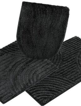 my home Badematte Ognon, Scandi, Boho, modernes Muster, Höhe 15 mm, rutschhemmend beschichtet, fußbodenheizungsgeeignet, schnell trocknend, strapazierfähig, Polyester, rechteckig, 3tlg. Hänge-WC-Set, Badteppich, Uni Farben, Hoch-Tief-Effekt