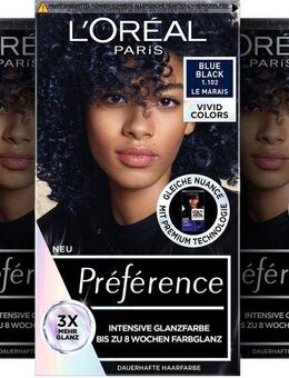 L'ORÉAL PARIS Coloration Préférence Vivid Colors, Packung, 3-tlg., mit pflegender Formel