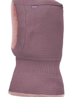 MAXIMO Wendemütze reine Merinowolle, reversible, doppelt gestrickt, Ausgenähtes Halsteil