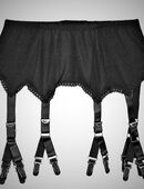 6-fach Doppel-Strapshalter m. 12 Metallclips -schwarz oder weiß in 45768