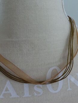 Organzakette Organza-Halskette Halsband BRAUN - Brüel