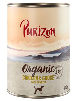 Sparpaket Purizon Organic 24 x 400 g - Huhn und Gans mit Kürbis