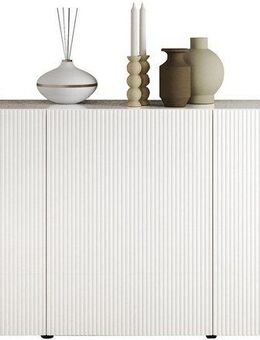 INOSIGN Sideboard Rio Breite 181 cm, Kommode mit 3 Türen, Anrichte, geriffelte MDF-Fronten, modern u. elegant, viel Stauraum