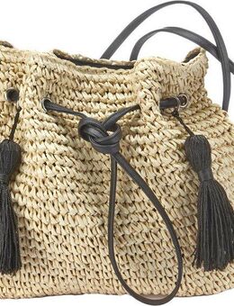 LASCANA Umhängetasche Strandtasche, aus Papierstroh, Handtasche, Schultertasche VEGAN