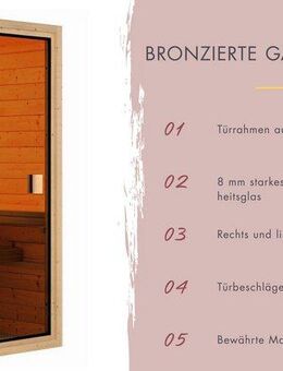 KONIFERA Fasssauna Cube, BxTxH: 199 x 175 x 205 cm, 38 mm, Plug&Play Saunaofen mit eingebauter Steuerung 3,6 kW mit 18 Kg Steinen