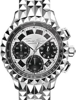THOMAS SABO Chronograph REBEL AT HEART WA0408-201-201-43 MM, Quarzuhr, Armbanduhr, Herren, Stoppfunktion, Datum, Saphirbeschichtung