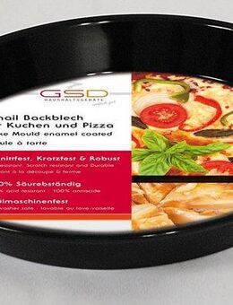 GSD HAUSHALTSGERÄTE Backblech, Emaille, für Kuchen und Pizza
