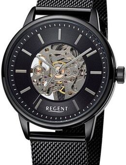 Regent Mechanische Uhr F1397, Armbanduhr, Herrenuhr, Handaufzug, Edelstahlarmband