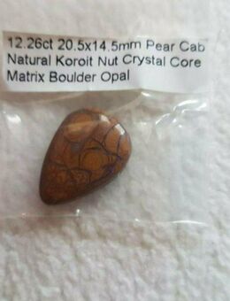 12.26ct , Pear Cab , Natural Koroit Nuß , Crystal Kern, Matrix Boulder Opal - Neubrandenburg