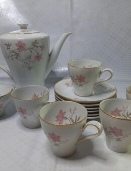 Mokkaservice-Johann Haviland Bavaria, rosa Blume, unvollständig - Karlsruhe