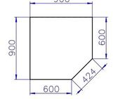 Arbeitsplatte ME 873, Küche, für Eckschrank 90 x 90 cm, über 90 weitere Dekore - Oberhausen