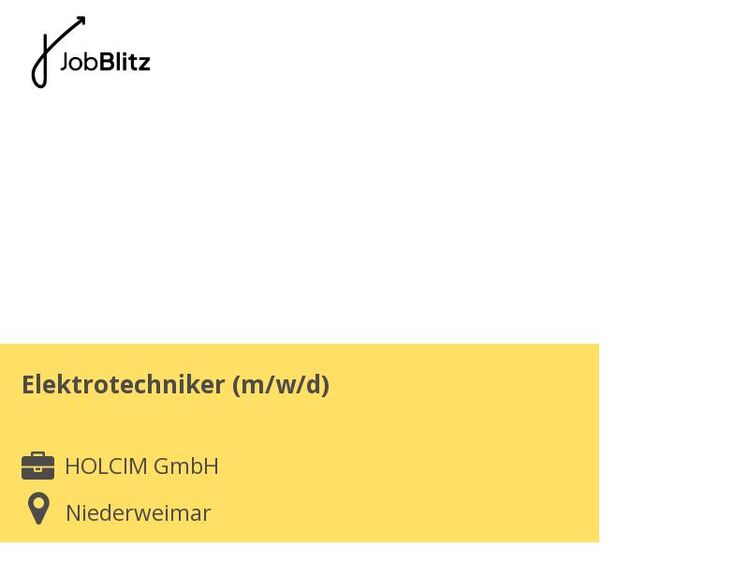 Elektrotechniker (m/w/d) - Weimar (Lahn)