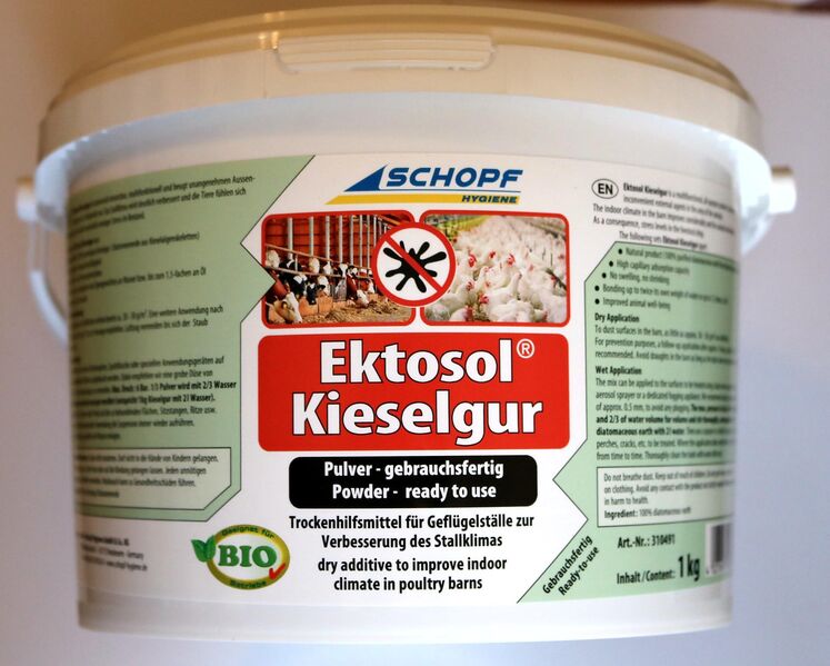 (14,40€/kg) Schopf Ektosol® Kieselgur 1 kg / Diatomeenerde - Steinmauern