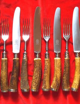 Traditionelles Jagdbesteck mit Hirschhorngriffen - Heideland (Thüringen)