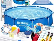 %SALE% XXL Starter Set Bestway Steel Pro Pool 19 teiliges Zubehör Outdoor Garten Badespaß 366x76 - Wuppertal