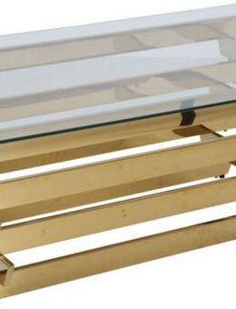 SalesFever Couchtisch, mit Design-Gestell aus Stainless Steel