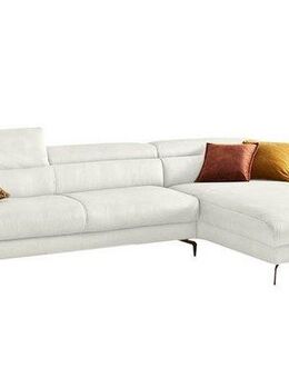 W.SCHILLIG Ecksofa piedroo, Designsofa mit tollem Sitzkomfort, bequem und elegant, L-Form, Kopfteilverstellung, wahlweise mit Sitztiefenverstellung, Breite 343cm